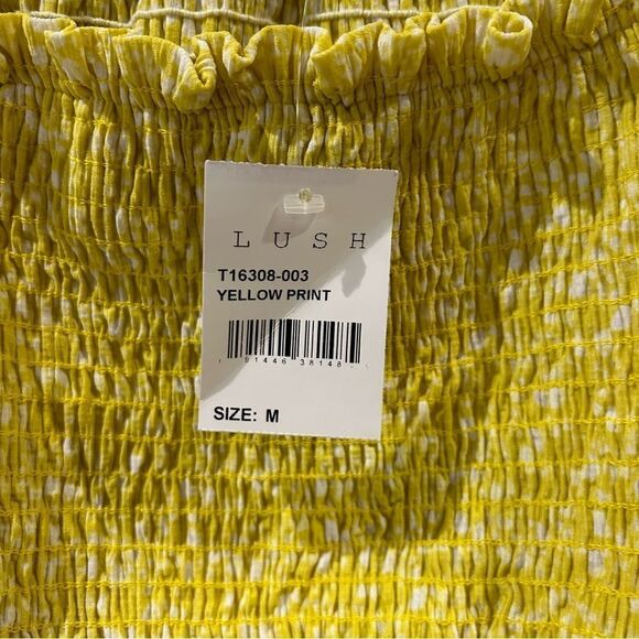 Lush yellow smocked crop top size medium NWT‎ - Picture 4 of 4